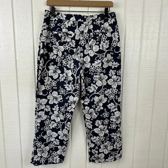 Tommy Hilfiger Floral Crop Pants Preppy Coastal Capri Trousers Women 8 - Picture 5 of 7